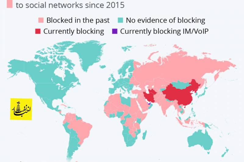شبکه‌های اجتماعی فقط در ۴ کشور دنیا مسدود است!